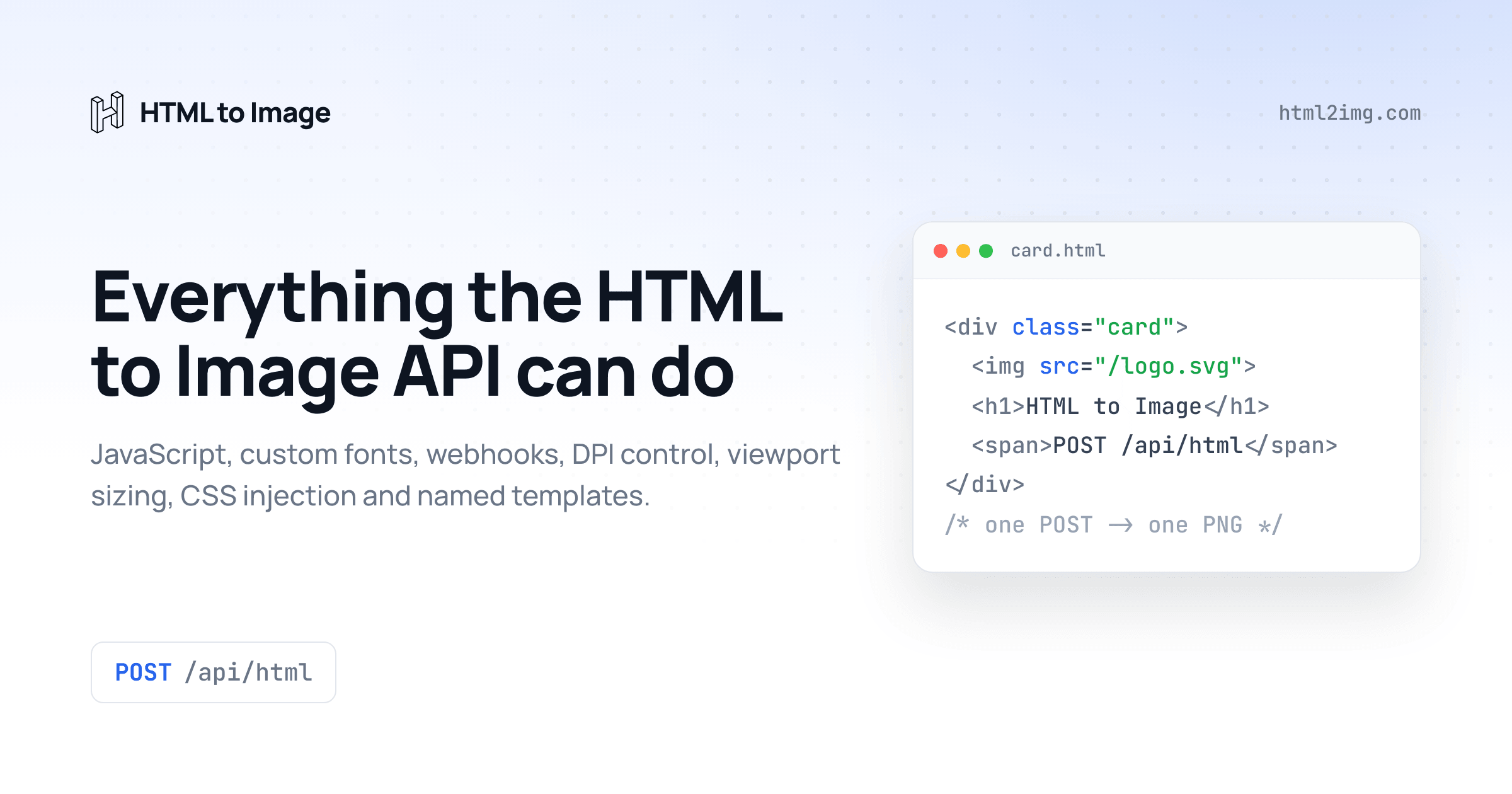 Features | HTML to Image API